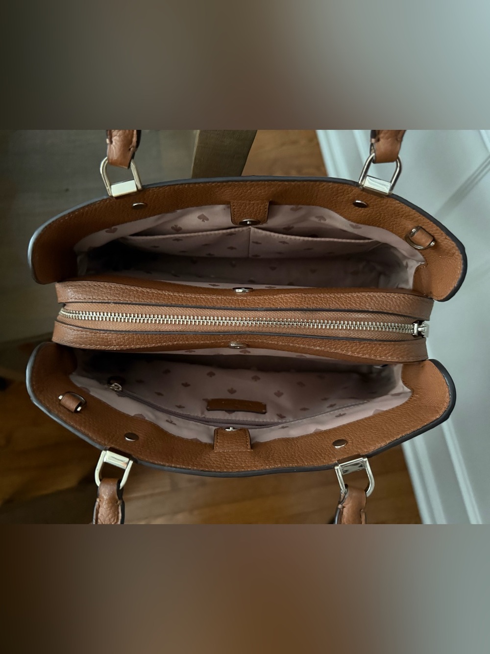 kate spade Pebbled Leather Satchel in Gingerbread Brown - Picture 5 of 8